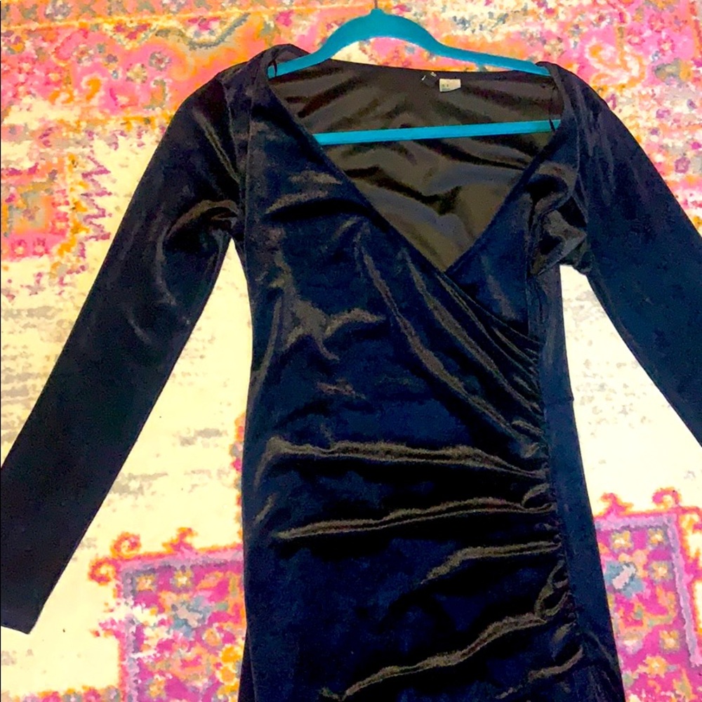 Sexy Velvet Black Mini Dress